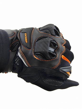 Мотоперчатки Sweep Hammer, черно-оранжевые XS