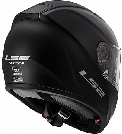 Шлем интеграл LS2 FF397 Vector Ft2 Solid Черный матовый 2XS