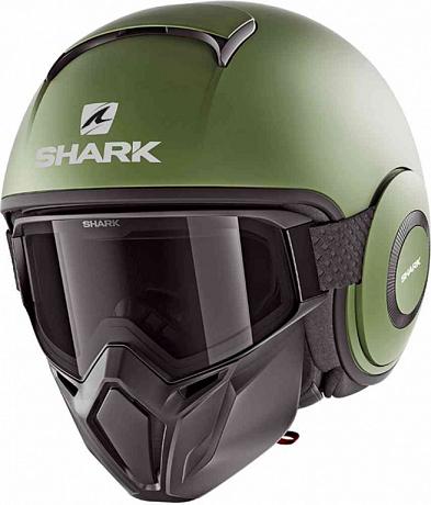 Шлем открытый Shark Street-Drak Blank Зеленый/Матовый M