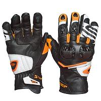 Мотоперчатки кожаные Sweep Forza, черно-оранжевые