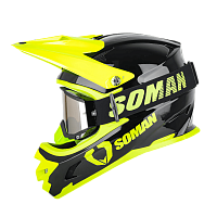 Шлем Soman CROSS M9 black yellow