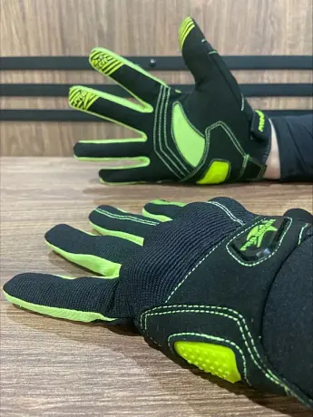 Перчатки текстильные MotoLike Probiker черно-зеленые M