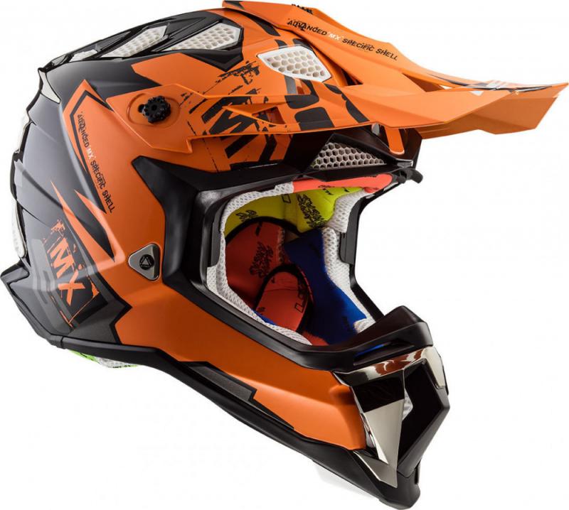 Кроссовый шлем LS2 MX700 Subverter Emperor Черно-оранжевый