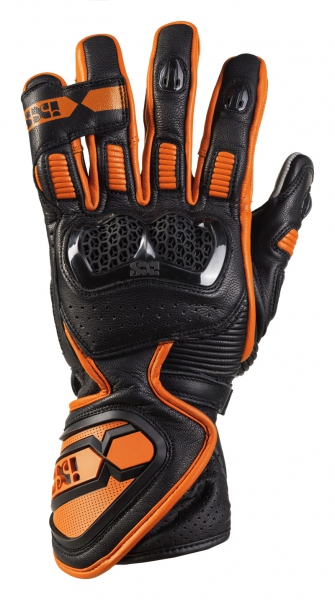 Перчатки кожаные IXS Sport LD RS-200 2.0, Чёрный/Оранжевый